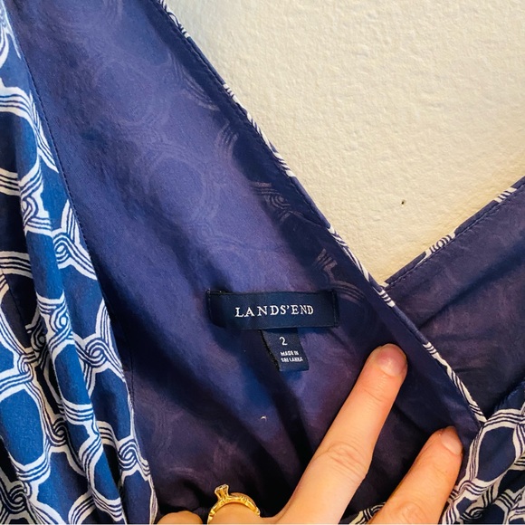 Land's End Geometric Print V-Neck Dress - Picture 4 of 6